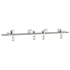vidaXL Kit de herrajes para puerta corredera 183 cm acero plateado