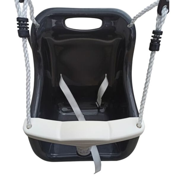 AXI Columpio de beb&eacute; asiento metal gris antracita y crema 146x94x118cm
