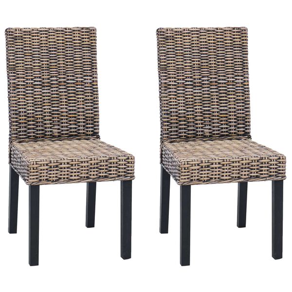 vidaXL Silla de comedor 2 pcs Lavado negro 45 x 54 x 93 cm