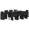 vidaXL Conjunto de Comedor de Jard&iacute;n 9 pcs Negro rat&aacute;n sint&eacute;tico