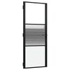 vidaXL Puerta de Vidrio 83 x 3,5 x 201,5 cm Aluminio Negro