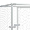 vidaXL Perrera de exterior con techo acero galvanizado plata 4x4x2,5 m