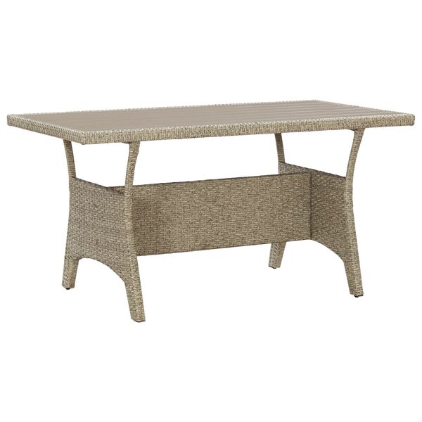 vidaXL Mesa de jard&iacute;n de rat&aacute;n sint&eacute;tico gris 120x70x66 cm
