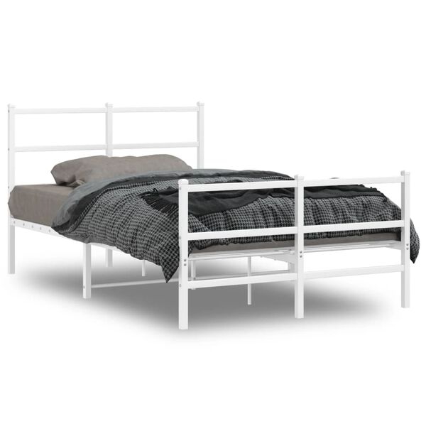 vidaXL Estructura cama sin colchón con estribo metal blanco 120x200 cm