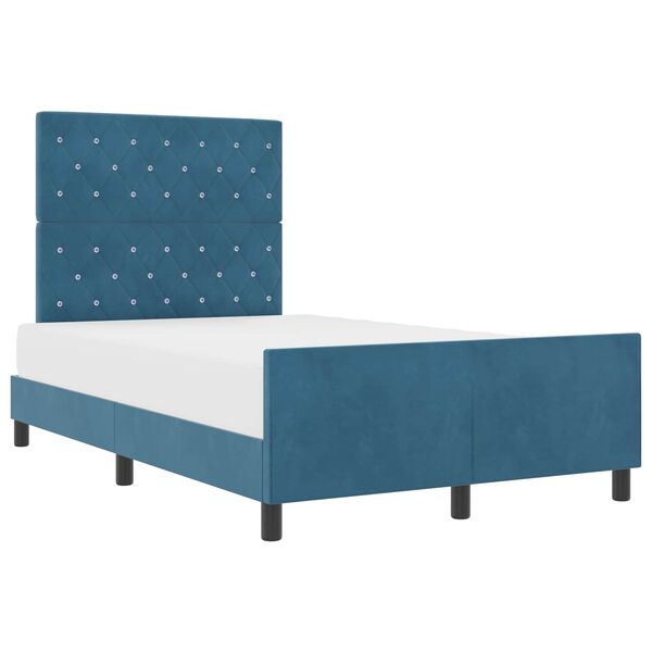 vidaXL Cama tipo Box Spring Azul Oscuro 120 x 200 cm Terciopelo