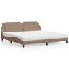 vidaXL Cama con colch&oacute;n Zadar cuero sint&eacute;tico capuchino 200x200 cm