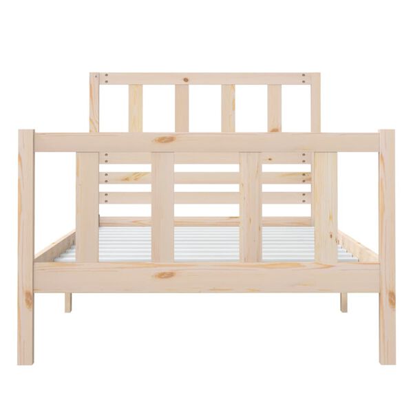 vidaXL Estructura de cama individual de madera maciza 90x190 cm