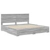 vidaXL Estructura de cama con cabecera Gris Sonoma 200 x 200 cm