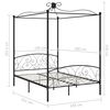 vidaXL Estructura de cama con dosel metal negro 140x200 cm