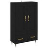 vidaXL Alacena Roble Negro 69,5 x 31 x 115 cm Madera de ingenier&iacute;a