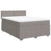 vidaXL Cama box spring con colch&oacute;n tela gris taupe 160x200 cm