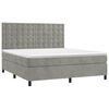 vidaXL Cama box spring colch&oacute;n y LED terciopelo gris claro 160x200 cm