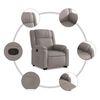 vidaXL Sill&oacute;n reclinable elevable tela gris taupe