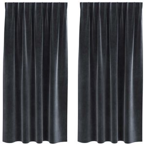 vidaXL Cortinas opacas 2 pcs Gris oscuro 140 x 175 cm Terciopelo