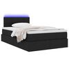 vidaXL Cama con almacenamiento y LED con LED Negro 120 x 190 cm tela