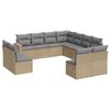 vidaXL Set de sof&aacute;s de jard&iacute;n 11pzas con cojines rat&aacute;n sint&eacute;tico beige