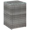 vidaXL Mesa auxiliar superficie vidrio rat&aacute;n sint. gris 35x35x52 cm