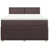 vidaXL Cama box spring con colch&oacute;n tela marr&oacute;n oscuro 140x190 cm