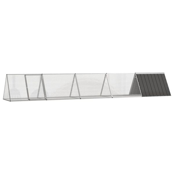 vidaXL Jaula de conejos acero galvanizado antracita 504,5x80,5x71 cm