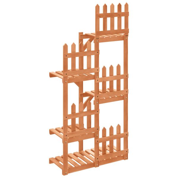 vidaXL Soporte para flores madera maciza de abeto 60x25x130 cm
