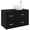 vidaXL Juego de muebles de ba&ntilde;o 2 uds. Roble Negro