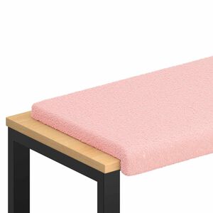 vidaXL Coj&iacute;n de banco Tela Sherpa Rosa Profundidad 35 cm