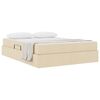 vidaXL Cama con almacenamiento y colch&oacute;n Crema 140 x 200 cm Poli&eacute;ster