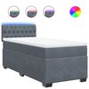 vidaXL Cama box spring con colch&oacute;n terciopelo gris oscuro 90x190 cm