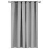 vidaXL Cortina opaca con ojales look de lino gris 290x245 cm