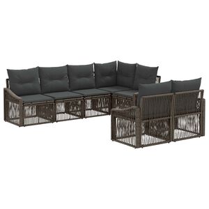 vidaXL Conjunto de sof&aacute;s de jard&iacute;n 7 uds. 7-N&uacute;mero de plazas Gris
