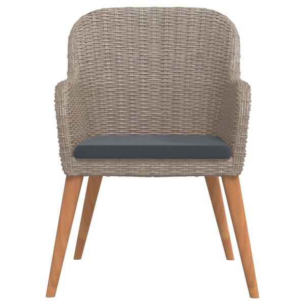 vidaXL Juego de comedor para jard&iacute;n 7 piezas con cojines marr&oacute;n