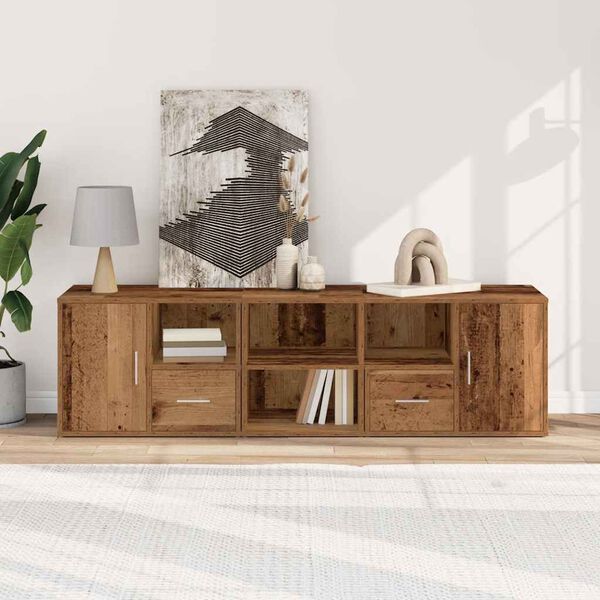 vidaXL Mueble de esquina madera de ingenier&iacute;a envejecida 160x40x45 cm