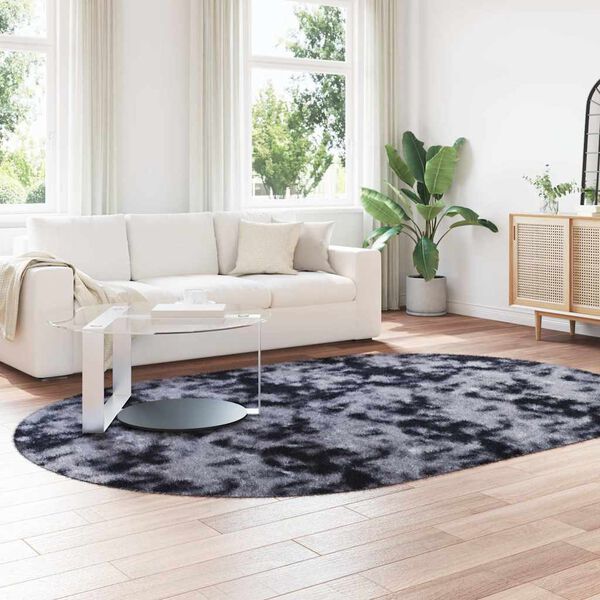 vidaXL Alfombra de pelo largo NAVARRA gris oscuro 300x200 cm poliéster