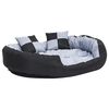vidaXL Coj&iacute;n para perro reversible y lavable gris y negro 110x80x23 cm