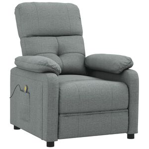vidaXL Sill&oacute;n de masaje de tela gris oscuro