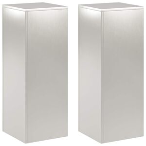 vidaXL Soporte de plantas 2 pcs Plateado 30 x 30 x 80 cm Acero