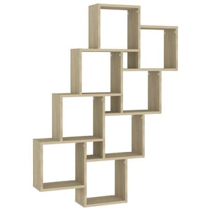 vidaXL Estante cubo de pared contrachapado roble Sonoma 90x15x119 cm