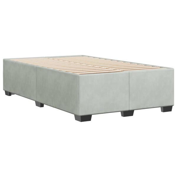 vidaXL Estructura de cama sin colch&oacute;n terciopelo gris claro 120x200 cm