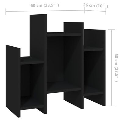 vidaXL Armario auxiliar de madera contrachapada negro 60x26x60 cm