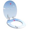 vidaXL Asiento de inodoro de cierre suave Azul 44 x 38 cm