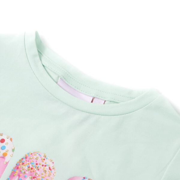 Camiseta infantil verde menta claro 140