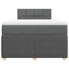 vidaXL Cama box spring con colch&oacute;n tela gris oscuro 120x200 cm