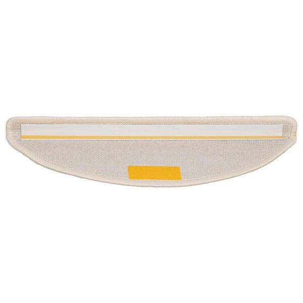 vidaXL Alfombrillas para escaleras 20 unidades 56x17x3 cm Blanco Semicircular