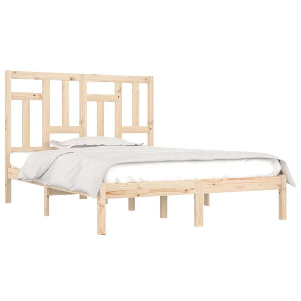 vidaXL Estructura de cama madera maciza de pino 140x190 cm
