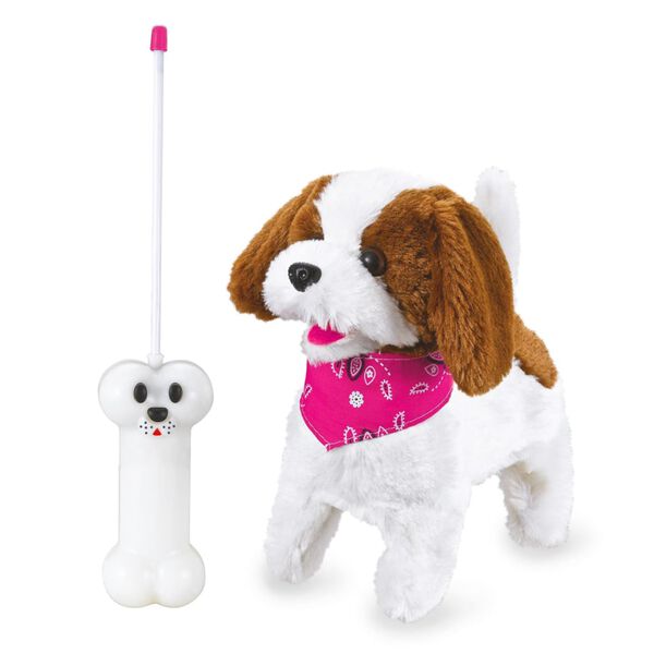 JAMARA Perrito de peluche por radiocontrol Lucky blanco y marr&oacute;n 27MHz
