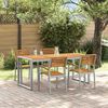 vidaXL Conjunto de Comedor de Jard&iacute;n 5 pcs Gris