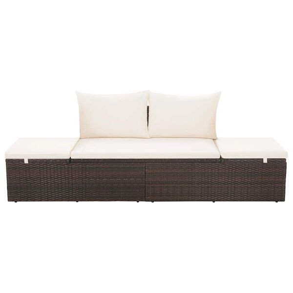 vidaXL Cama de jardín 195x60 cm ratán sintético marrón