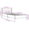 vidaXL Estructura cama madera ingenier&iacute;a metal roble humo 75x190 cm