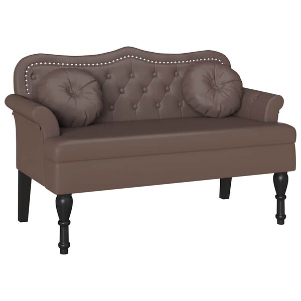 vidaXL Banco Chesterfield Marr&oacute;n 120.5 x 65 x 75 cm Cuero sint&eacute;tico