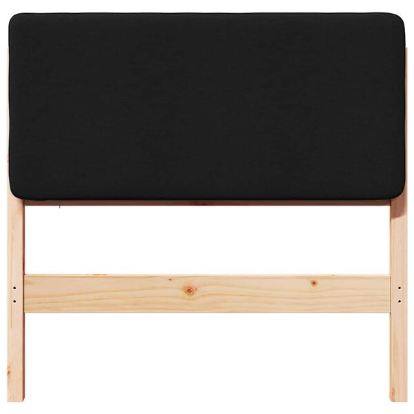 vidaXL Cabecero tapizado Marr&oacute;n y Negro 80 cm Madera de pino macizo